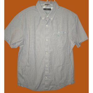 Original Penguin Heritage Slim Fit Short Sleeve Striped Button-Down Shirt L Beig